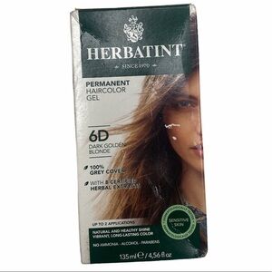 New Herbatint Permanent Haircolor Gel, 6D Dark Golden Blonde, Alcohol Free